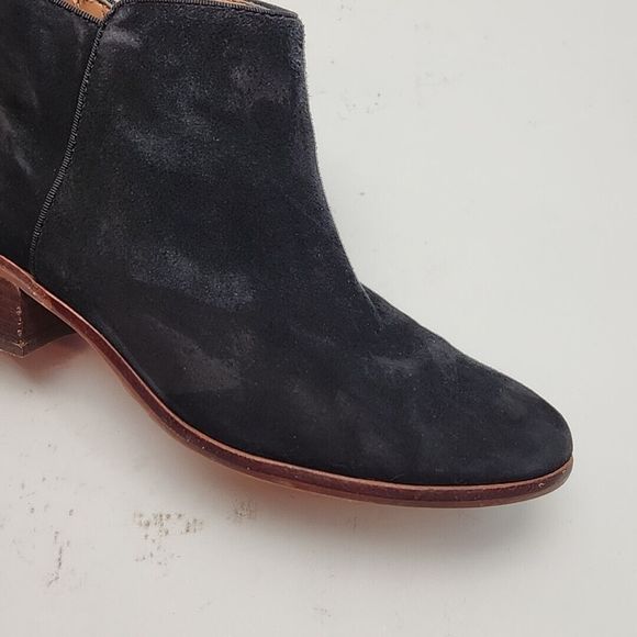 Sam Edelman Ankle Bootie Black Suede 1.75" Heel Women's 8.5 Zip Boot Shoe - Picture 12 of 16